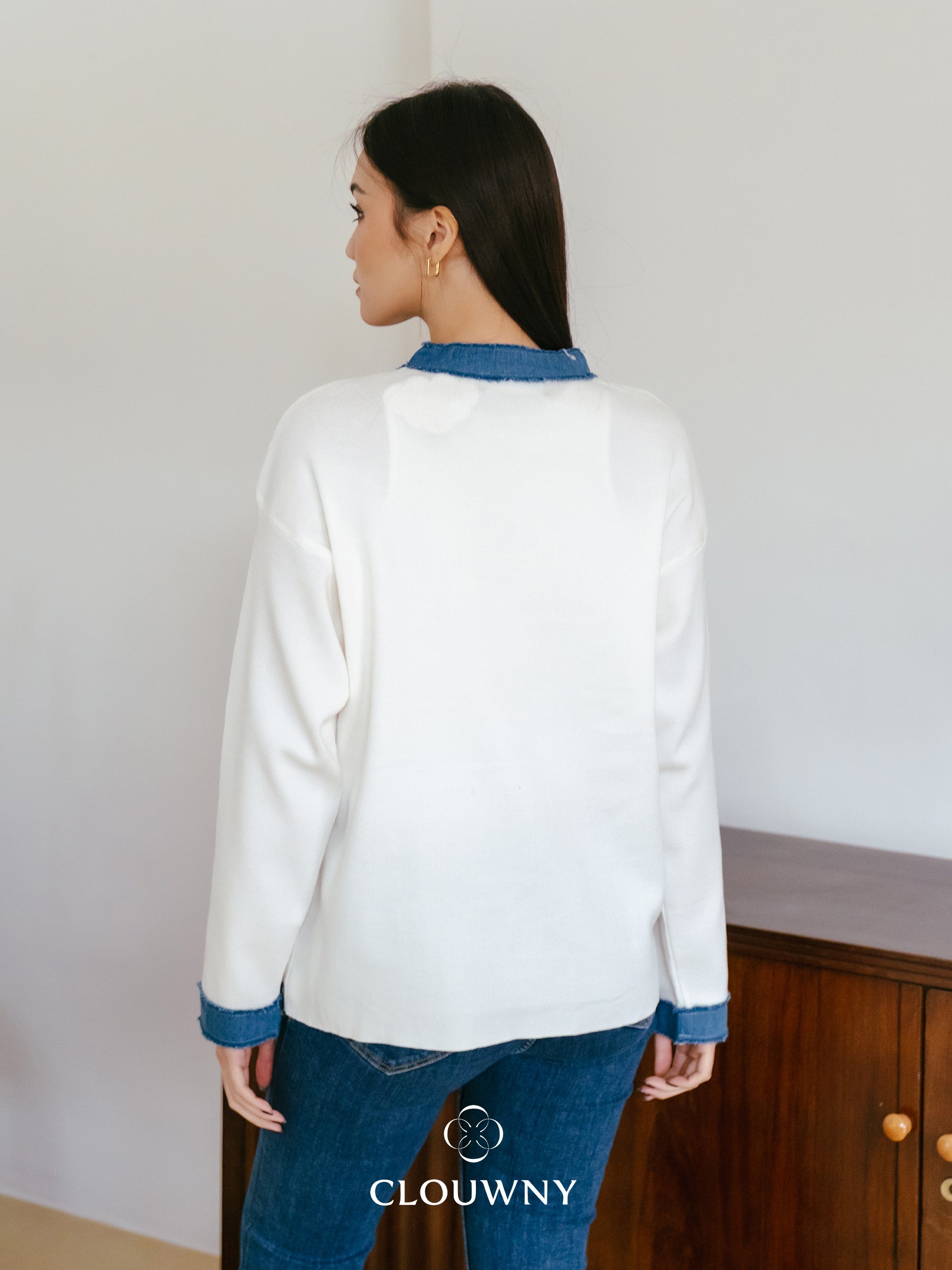 Bira Button Cardigan - White